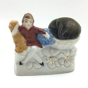 Pincushion. Vintage Japan Porcelain figurine.